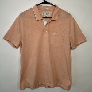 Original Penguin Heritage Slim Fit Polo Shirt Men Size Large Orange Short Sleeve